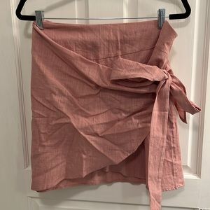 2XL wrap skirt - light pink, linen
